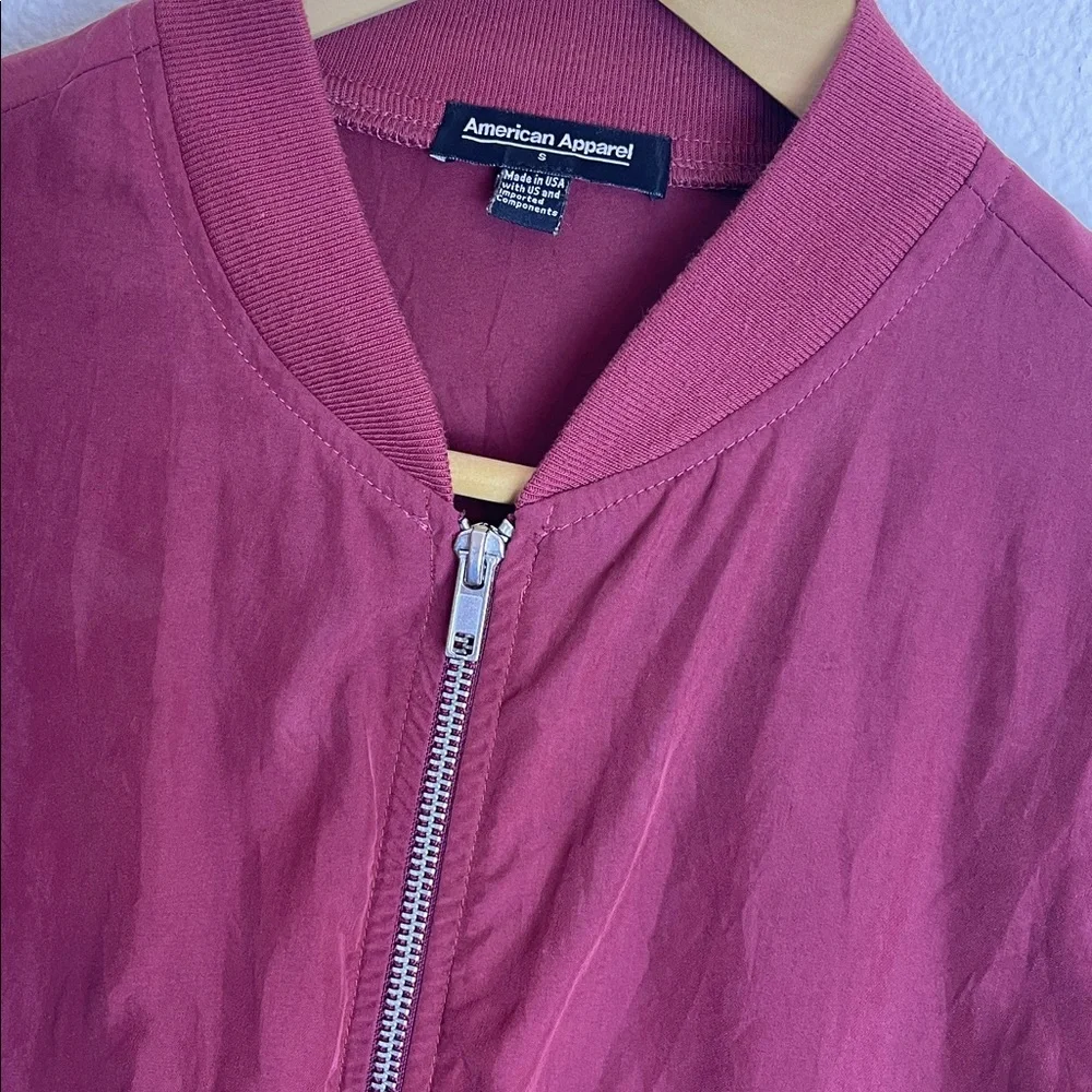 American Apparel Lightweight Red Bomber jacket S - Picture 2 of 6